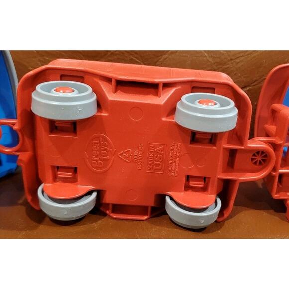 21 Inch Green Toys Train Set Engine Flat Bed Caboose 2 Bear Conductors USA - Picture 11 of 14